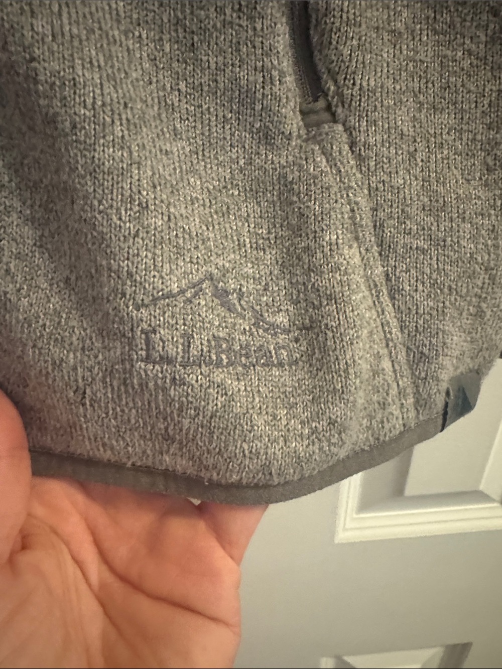L.L. Bean Light Gray Full-Zip Fleece Jacket - Picture 3 of 9